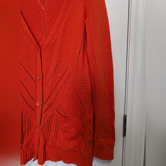 Moth Anthropologie Red Cardigan Cashmere Blend - Picture 4 of 11